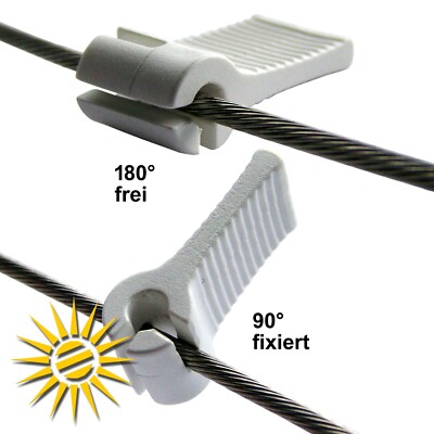 6 x Windhager Klemmhaken Laufhaken für 2 mm Edelstahlseil für Seilspannmarkise