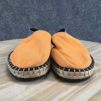 Zara Shoes Mens 41 Espadrille Orange Blue Canvas Slip On 