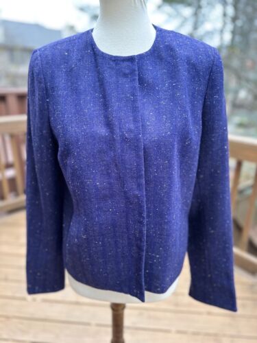 Gap Purple Navy Tweed Blazer Size 12