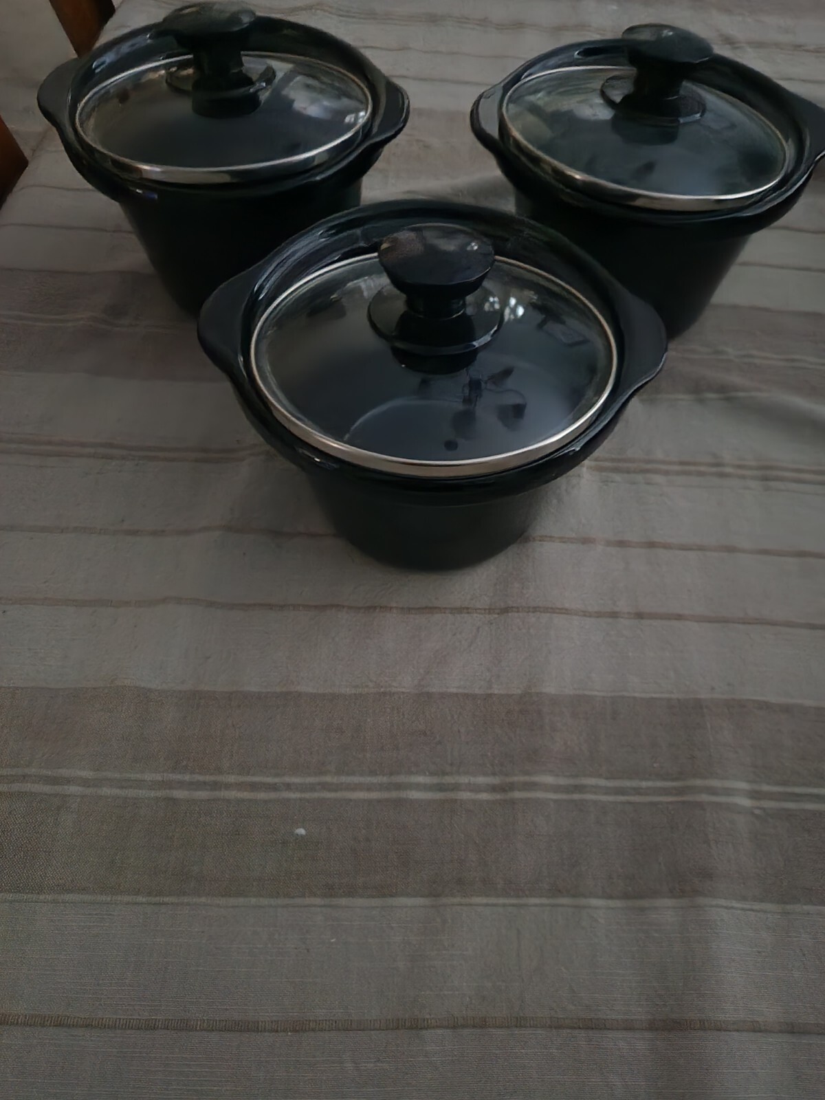 TRU Triple Slow Cooker Crock Pot Buffet Server Set  Copper 2.5qt X3