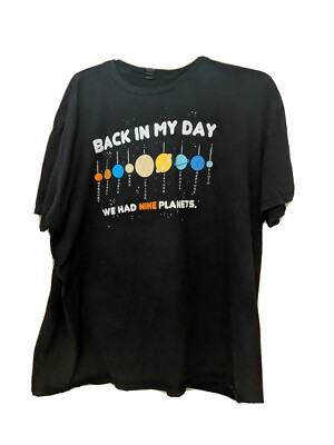 Back In My Day We Had Nine Planets Black 2006 T-Shirt Size Triple Extra Large 