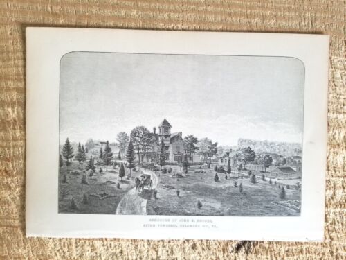 RESIDENCE OF JOHN B RHODES,ASTON,DELAWARE,PA.1884 10.7" x 7.3" ART PRINT*EP7