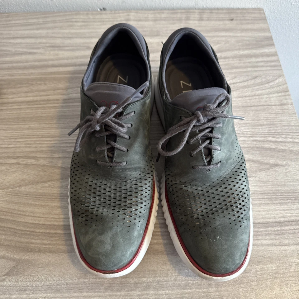 Zapatos Oxford Cole Haan 2.Zerogrand C26036 punta de ala láser gris con cordones para hombre 8,5 Foto 4 de 4