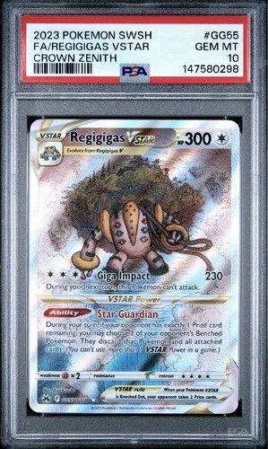 Regigigas VSTAR GG55 SWSH: Crown Zenith: Galarian Gallery Holo GEM MINT PSA 10