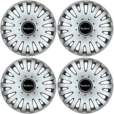 Radkappen 14'' Satz 4 Stk. silber + Nabenkappen SOVA-PL - K211