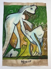 Pablo Picasso COA Art Painting Original Drawing Vintage Paper Signed