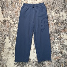 GYMSHARK Collegiate Washed Wide Leg Jogger Blue Size: L Oversized Fit