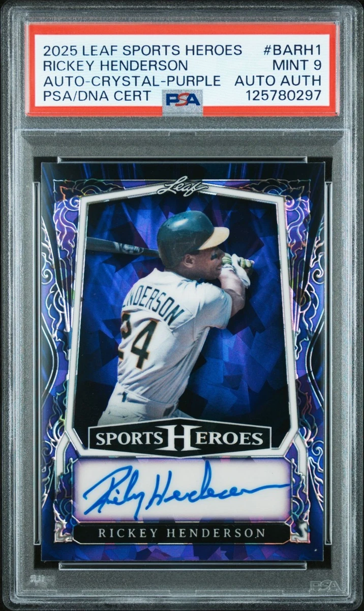 Leaf Rickey Henderson Autographed Baseball Sports Trading Cards