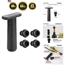 Wine Saver Vacuum Pump with 4 Stoppers Bottle Sealer Keeps Wine Fresh