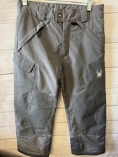 Spyder Snow Pants Kids 10 Gray Insulated Ski Ankle Zip Pockets 3M Thinsulate
