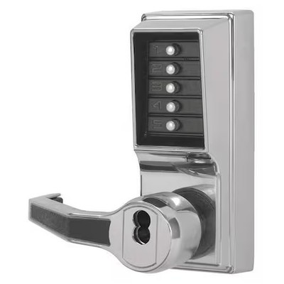 Dormakaba Lr1021b-026-41 Push Button Lockset, Right, Bright Chrome