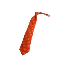 HERMES Allover Pattern Silk 100 Tie Orange  Used