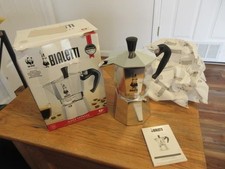 Bialetti Moka Express Iconic Italian Stovetop New Silver Espresso Maker - 6 Cups