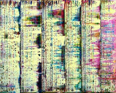 Abstraktes Gemälde ''2017_13_100x80.'' im Stil Gerhard Richters (Ölbild)