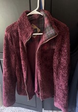 Burgundy Pendleton Plush Faux Shearling Zip Jacket medium