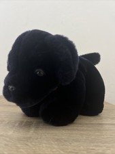 Keel Toys Black Lab Labrador Dog Pup w/ Brown Collar Dog Plush Stuffed Animal 9