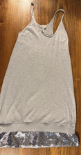 BCBGeneration Sweater Dress Women's Small Gray Sleeveless Size S Sequin Border