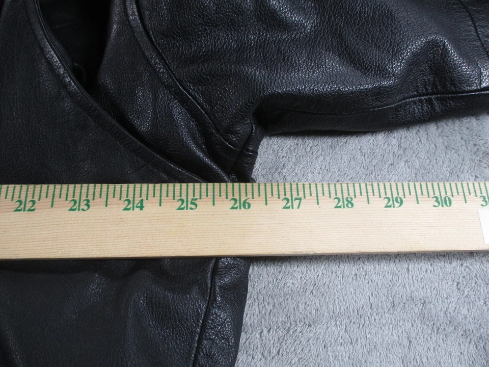 VTG St John's Bay Jacket Mens XXL Black Quilt Lined Leather Bomber Full Zip EUC - Image 4 of 4