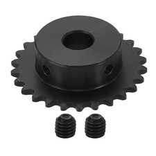 #25 Chain Roller Sprocket 12mm Bore, 26 Tooth with Set Screws, Black