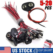 5/20pcs 9V 15cm Battery Connector T Type Clip Plug Wire Cord Leads 9 Volt Buckle