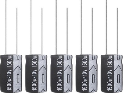 1500uF 10V 10x17mm Aluminum Electrolytic Capacitor 1500 MFD 10 Volt 0.39x0.56in