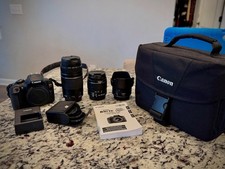 Canon EOS Rebel T6 Camera Bundle EF 75-300mm, 18-55mm, 50mm Lenses, Bag, Filters