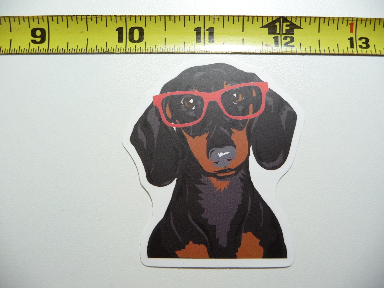 Dachshund Dog Wearing Glasses Vinyl Decal Sticker for Pet Lovers