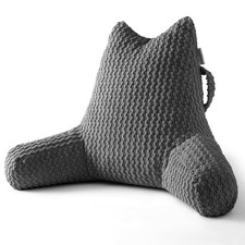 Reading Pillow for Bed Sitting Up, Backrest Pillow with Shredded Memory Foam ...