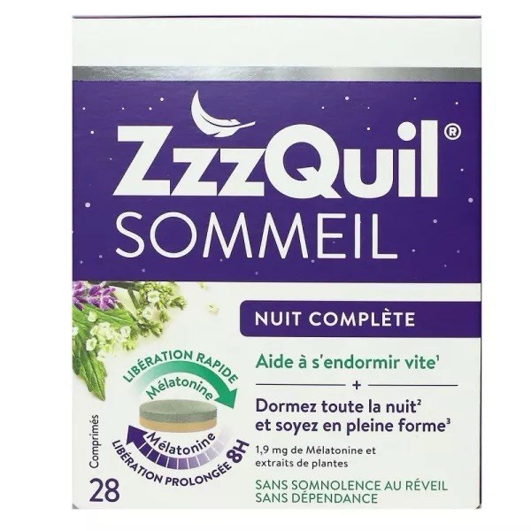 Complément alimentaire sommeil ZzzQuil Nuit Complète contre fatigue