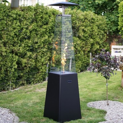 Terrassenheizer Gasheizstrahler Kratki Umbrella BS Stahl schwarz 12kW Set