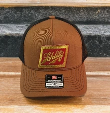 Vintage 80's Look Schlitz Beer Adjustable Snapback Trucker Cap Hat Richardson