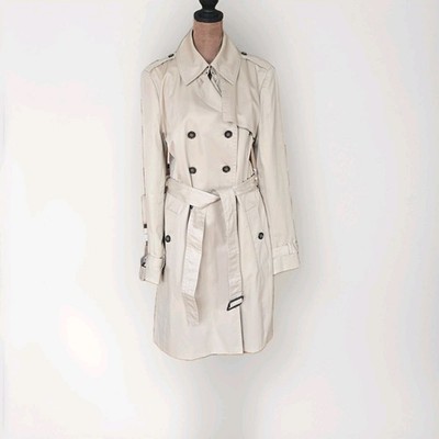 Banana Republic Women's Beige Belted Button Trench Coat Mid-Length Long L