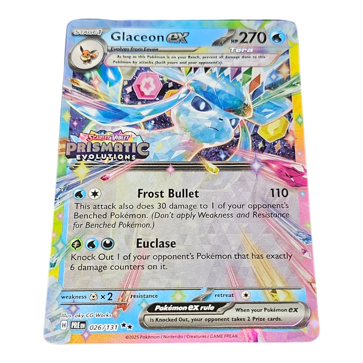 1x Glaceon ex - 026/131 - Prismatic Evolutions Stamp Promo - Holo