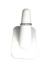 18K White Gold Diamond Wedding Band Ring, Size 5-1/8