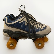 Vintage Rage 4x4 Quad Roller Skates Men  s 8 Women  s 10 Blue Gray Shoe Skates