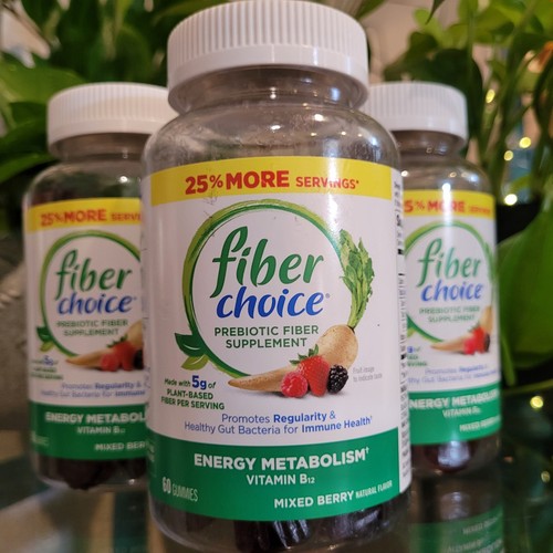 3x Fiber Choice Prebiotic 5g Fiber Supplement Energy B12 Metabolism 180 Gummies