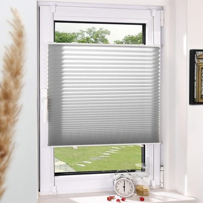 Plissee Rollo Verdunklung ohne Bohren Fenster Tür Klemmfix Faltrollo Faltstore