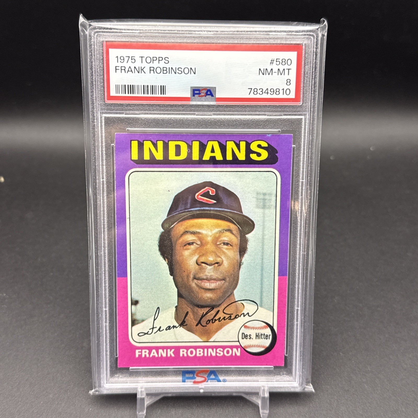 1975 TOPPS #580 FRANK ROBINSON HOF PSA 8 NM-MT SET BREAK