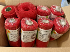 40 Yards Floral Garden 6in Wide Ribbon Decorative Mesh Red NEW IN PACKAGE