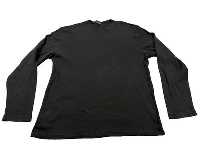 James Perse Mens Long Sleeve V Neck Black VTG Cotton Sweatshirt Top Sz M USA
