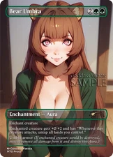 MTG - Bear Umbra - Fanart Borderless Style - EDH / Playtest