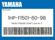 Yamaha Genuine Front Fender Comp. | Use For C - 1Hp-F1501-60-98