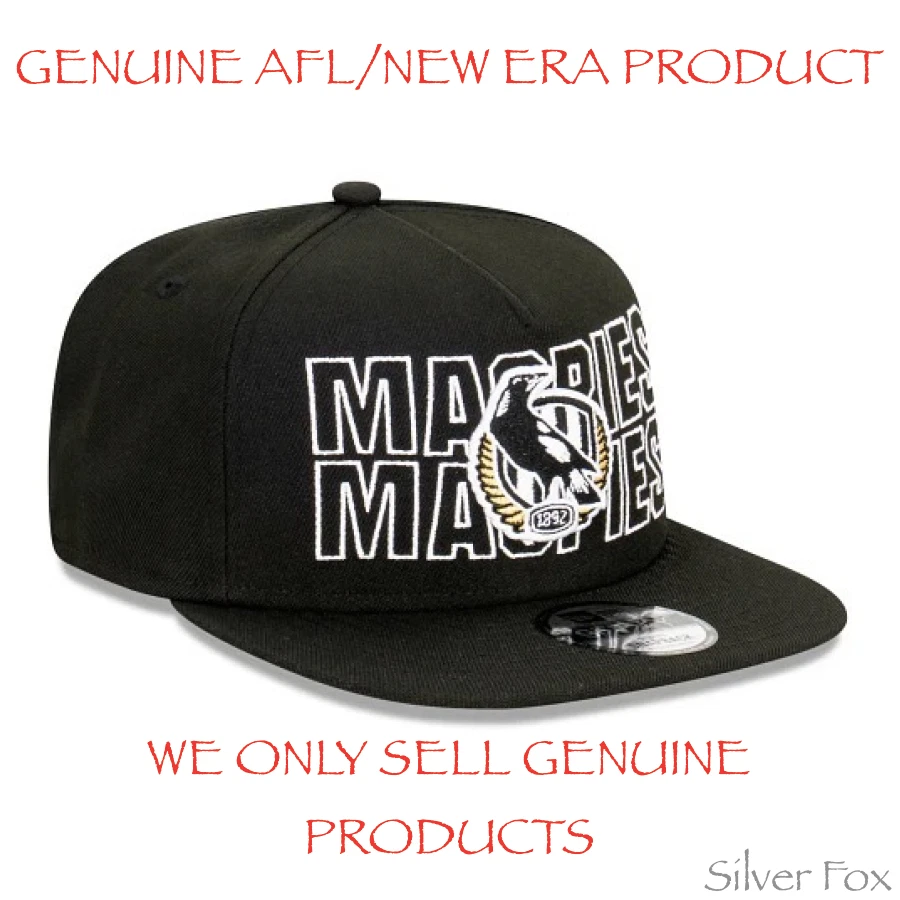 COLLINGWOOD MAGPIES AFL NEW ERA NEON LIGHTS 9FIFTY A-FRAME BLACK CAP HAT NEW