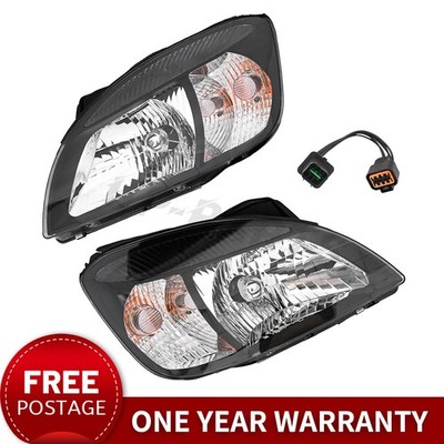 Black Housing Headlights Set Set for 2006 2007 2008 2009 Kia Rio 5 Pair