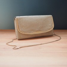 Vintage Glomesh 1980s Beige Mesh Shoulder Bag Made in Australia Retro Purse