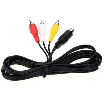 1.8M 9-Pin 3RCA Audio Video AV Cable Adapter Cord Wire For Sega Genesis 2 3