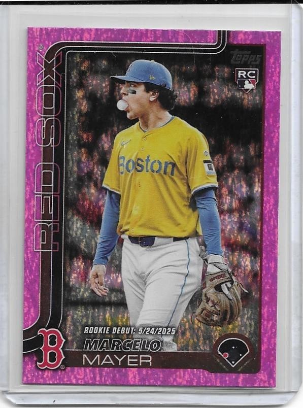2025 Topps Update Series Marcelo Mayer Pink Holo Foil RC Debut Parallel #US276
