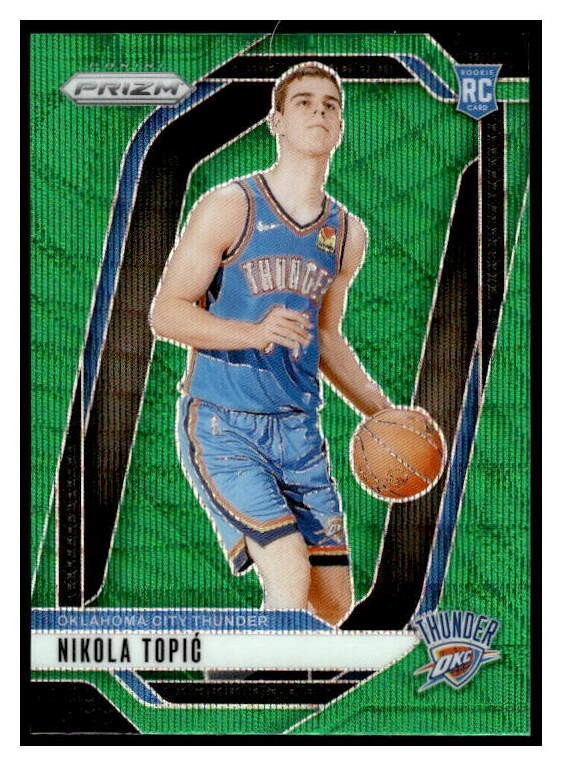 2024-25 Prizm Green Wave 230 Nikola Topic Rookie RC Oklahoma City Thunder card