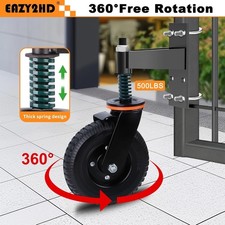6 Inch Gate Wheel, 500Lbs Heavy Duty Gate Wheel with Brake, 360 Rotation Fence