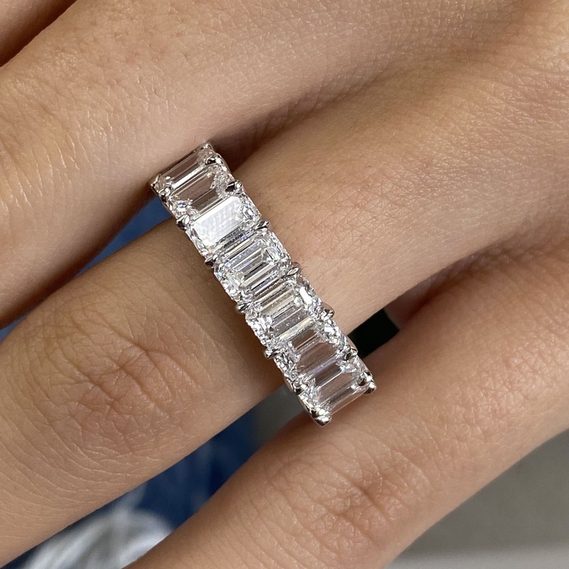 8.3ct TCW Ring White Gold 14K Lab-Grown Diamond F/VS GGL